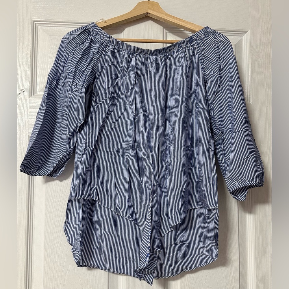 Aqua off the shoulder.